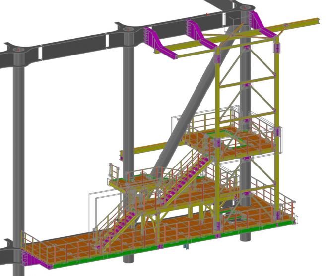 Structural design and workshop documentation of platforms for Iraq cement plant